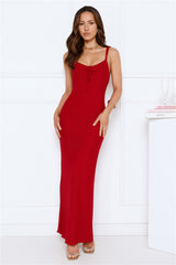 Serenade Style Mesh Maxi Dress Red