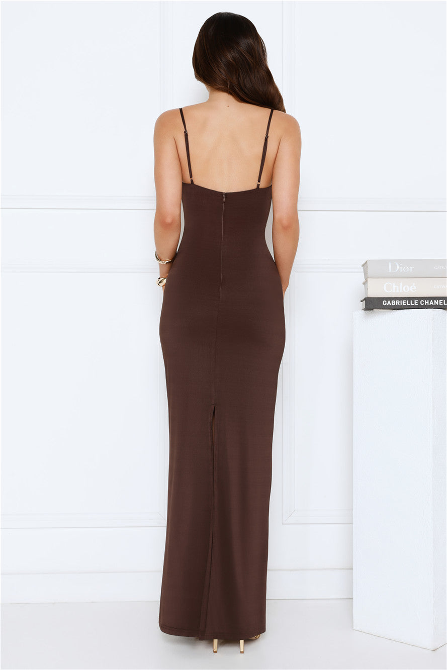 After Hours Allure Maxi Dress Brown