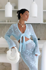 Terra Reversible Crochet Top Blue