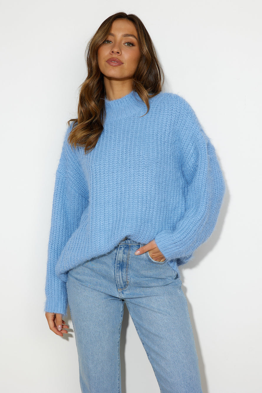 Dreamy Knitted Sweater Blue