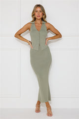 Mayfair Knit Maxi Skirt Khaki
