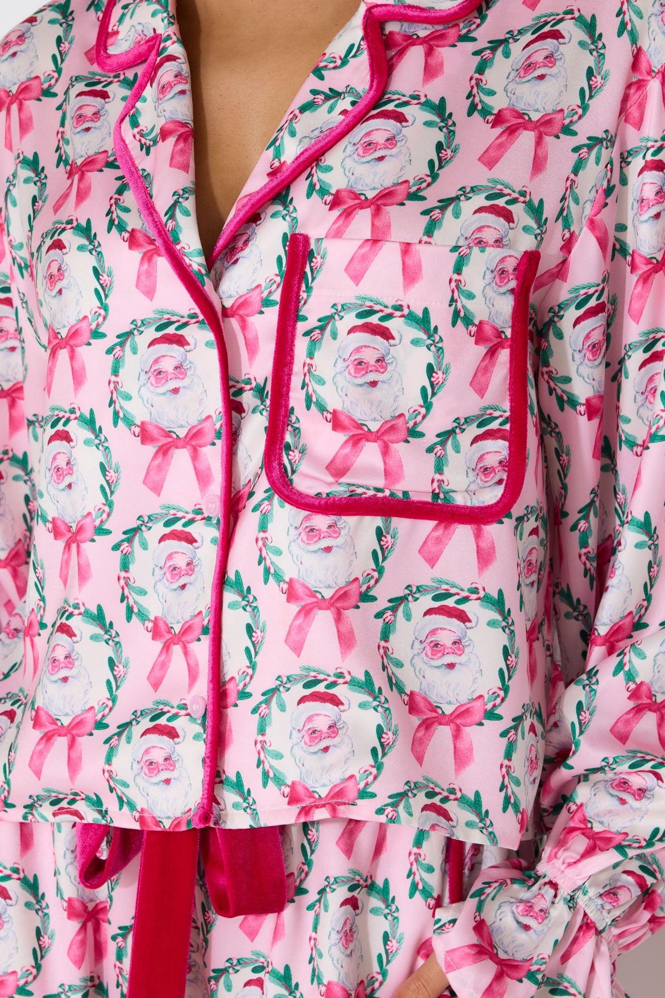 Santa's Helper Pajama Set Pink