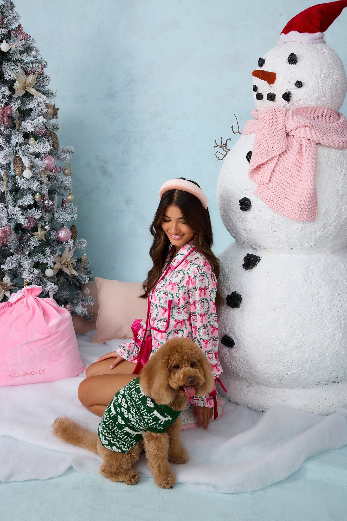 Santa's Helper Pajama Set Pink