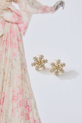 Snowflakes Earrings Gold