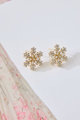 Snowflakes Earrings Gold