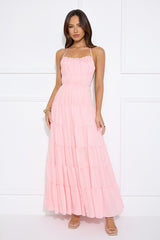 Make Up Halter Maxi Dress Pink