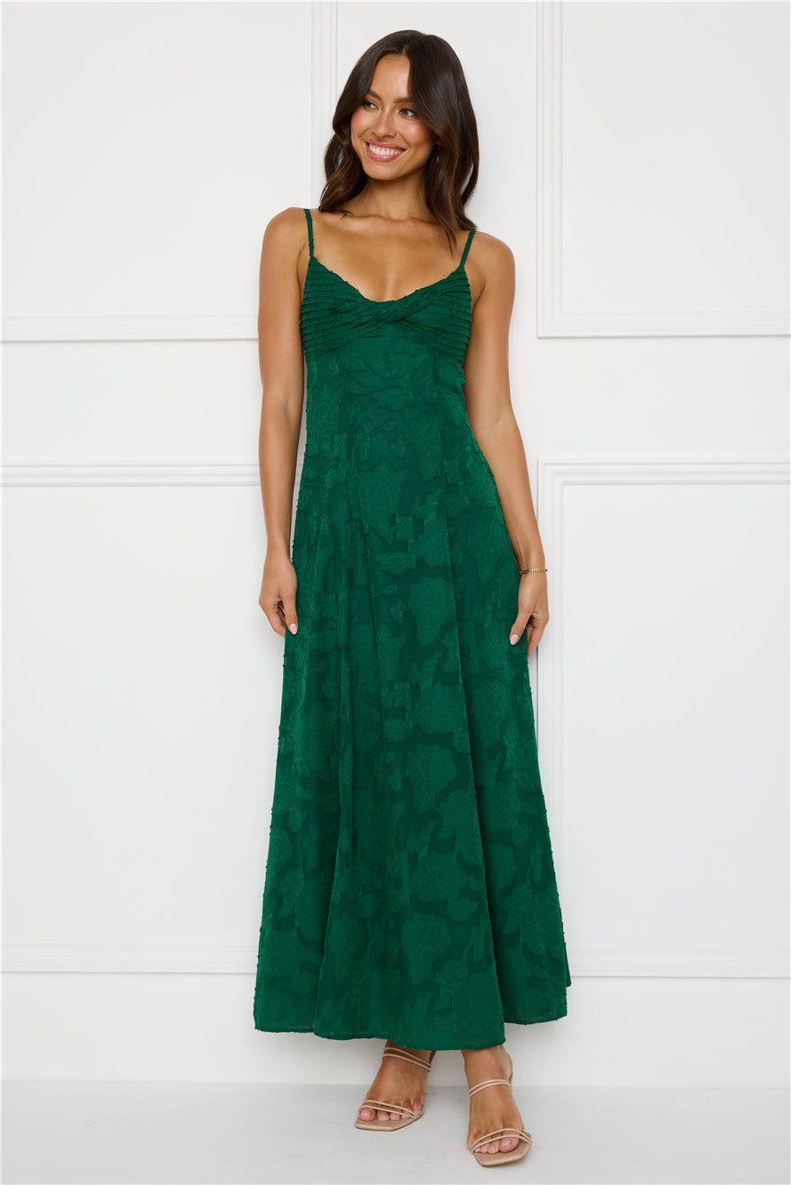 Pine Blossom Maxi Dress Green