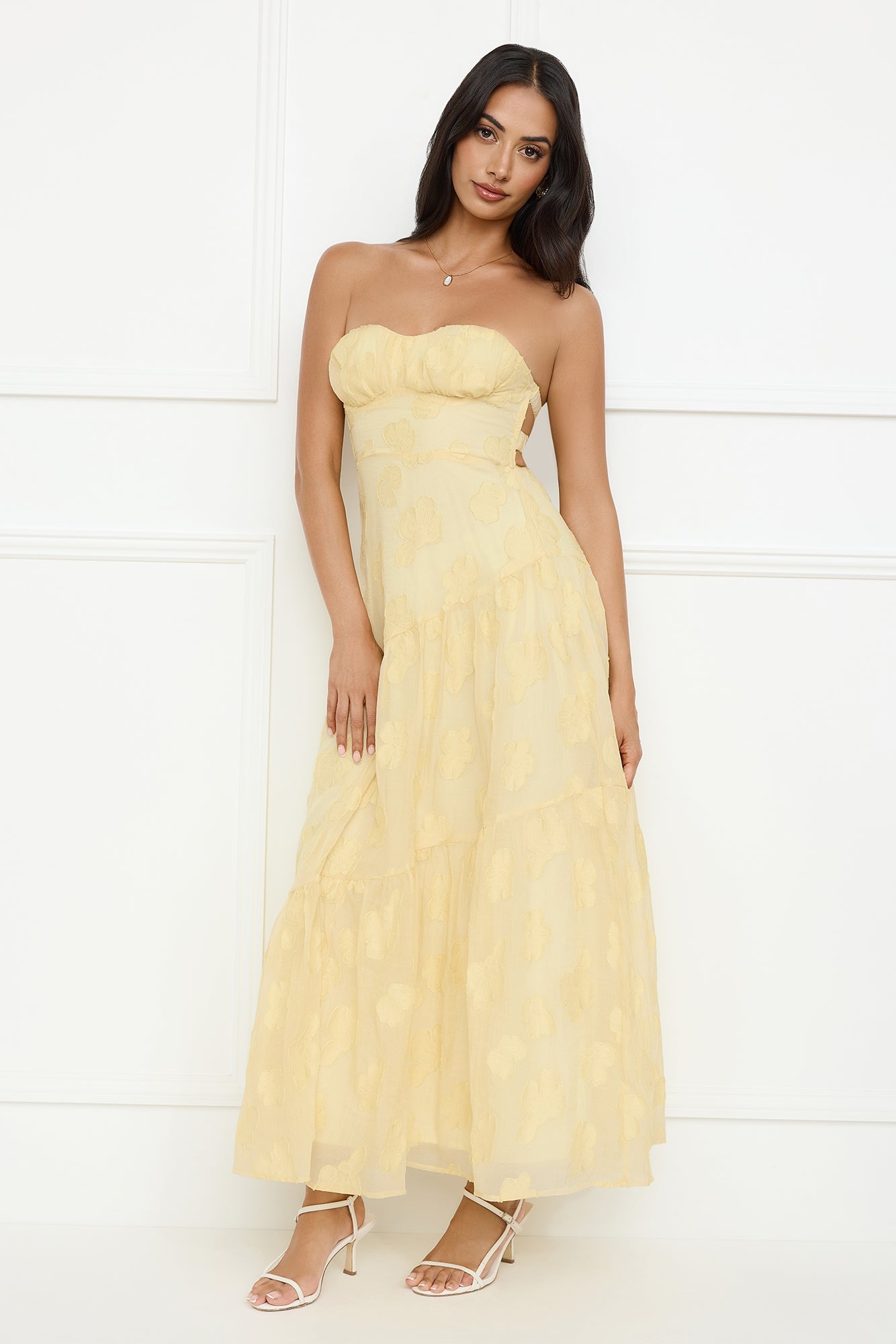 Like Giselle Strapless Maxi Dress Yellow