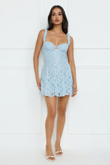 Refreshing Soul Lace Mini Dress Blue