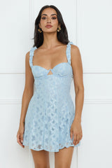 Refreshing Soul Lace Mini Dress Blue