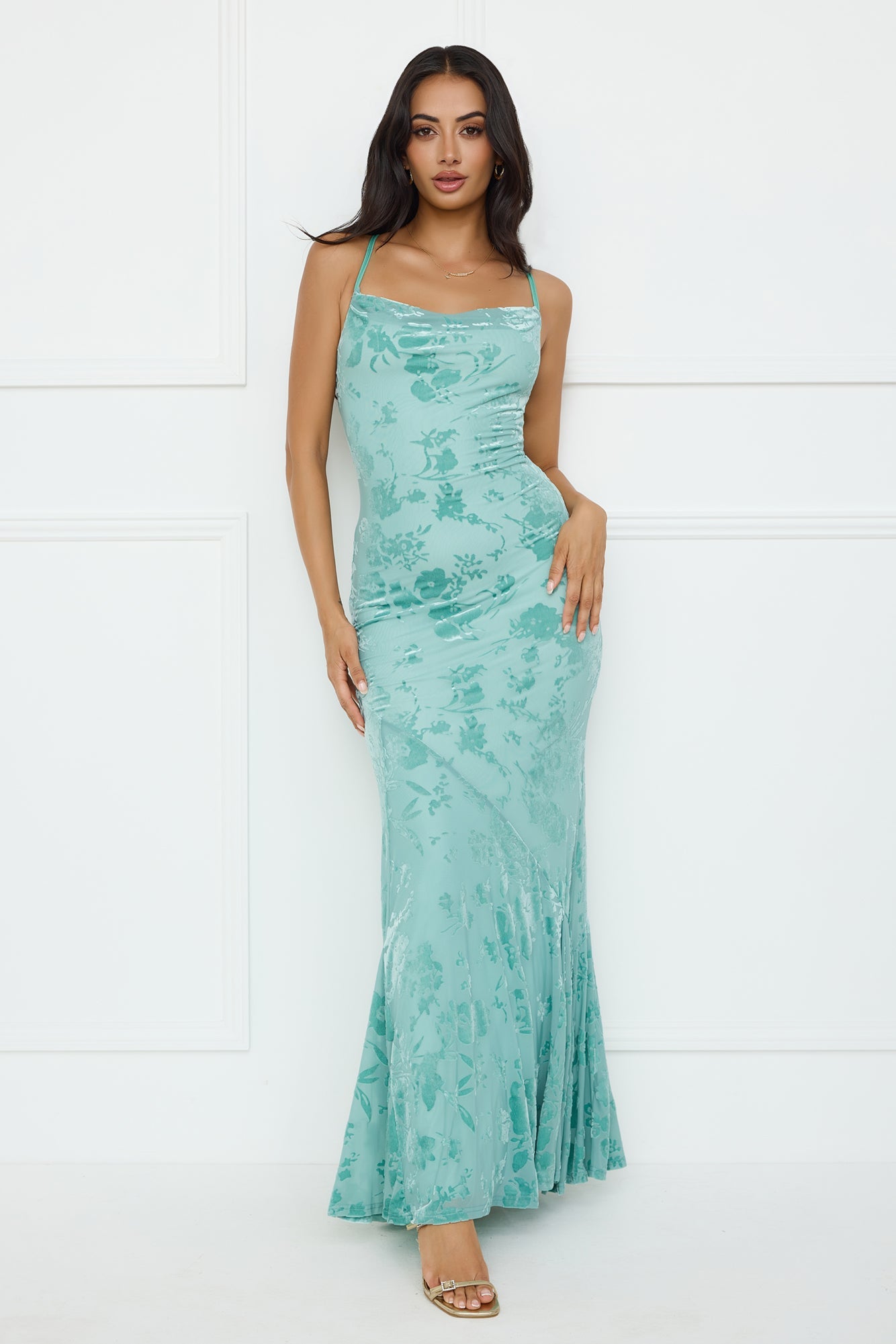 Nocturnal Luxe Maxi Dress Sage