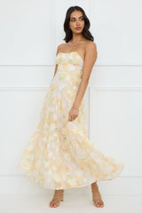 Sunshine Shores Strapless Maxi Dress Yellow