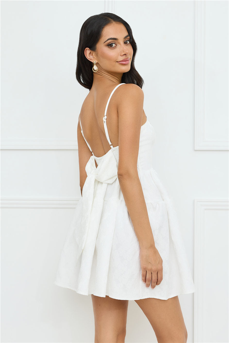 Softly Stunning Mini Dress White