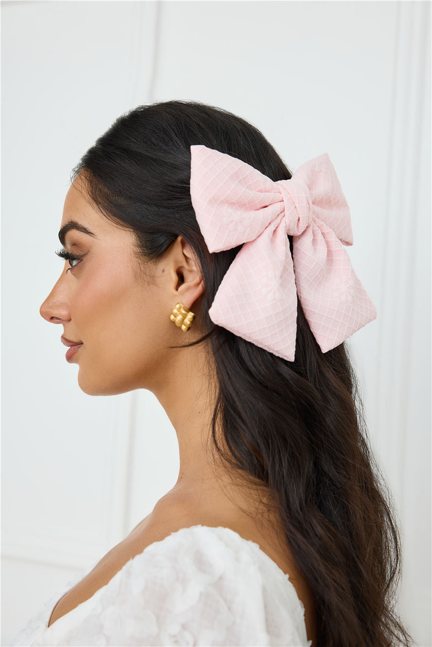Pretty Girl Bow Hair Clip Pink
