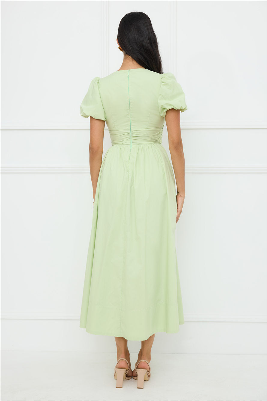 Peach Fizz Maxi Dress Green