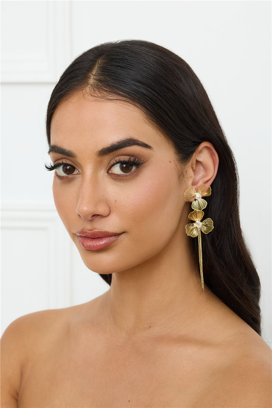 Retreating Earrings Gold