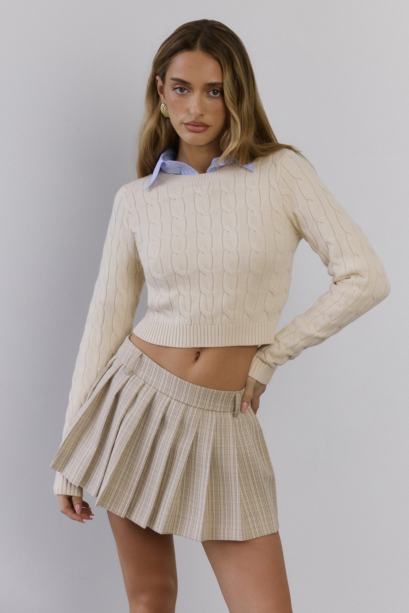 The Exclusive Cable Knit Sweater Cream