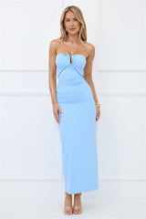Stylish Days Strapless Maxi Dress Blue