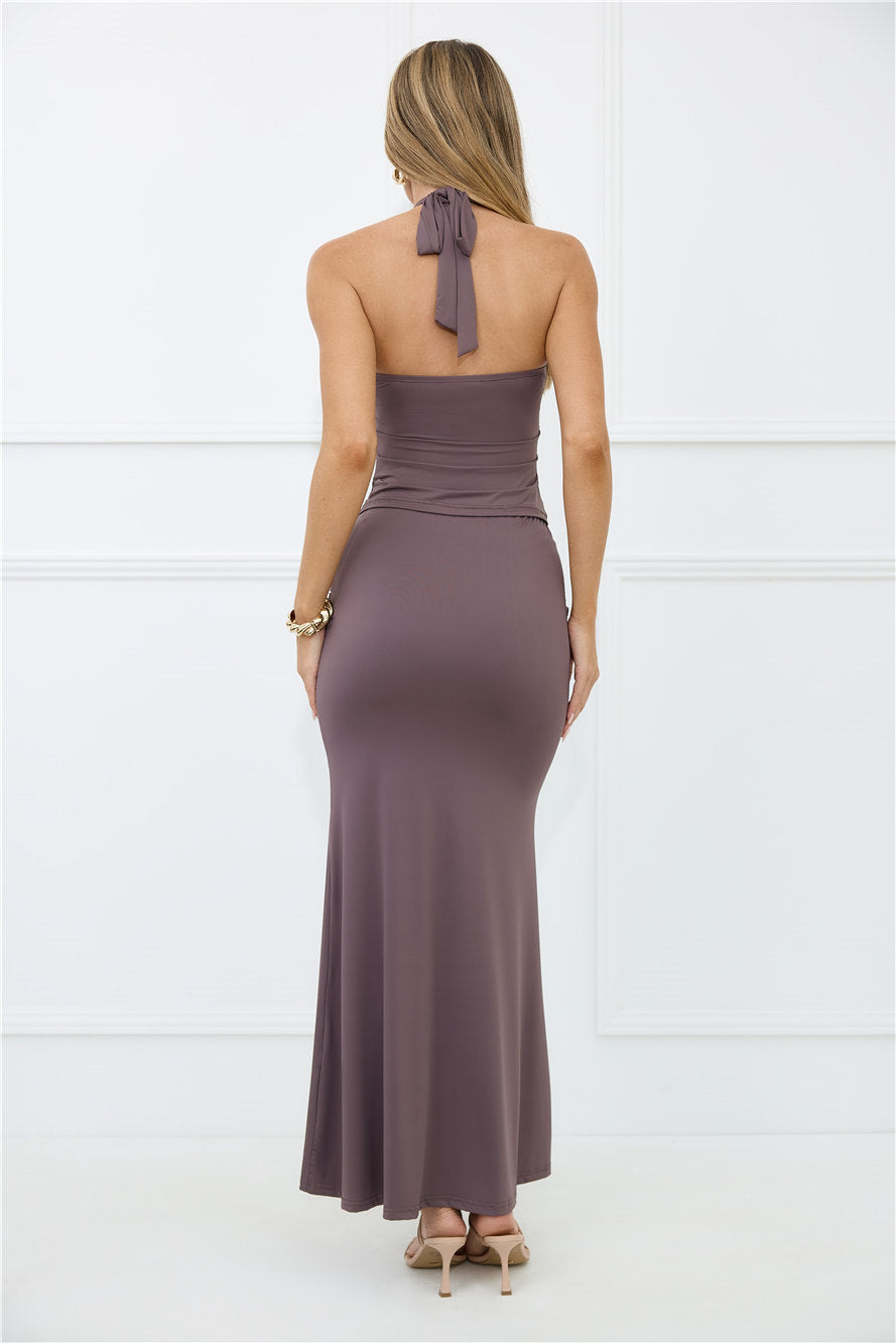 Real Loyal Maxi Skirt Brown