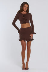 Summer Lush Mini Skirt Chocolate