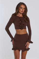 Summer Lush Mini Skirt Chocolate