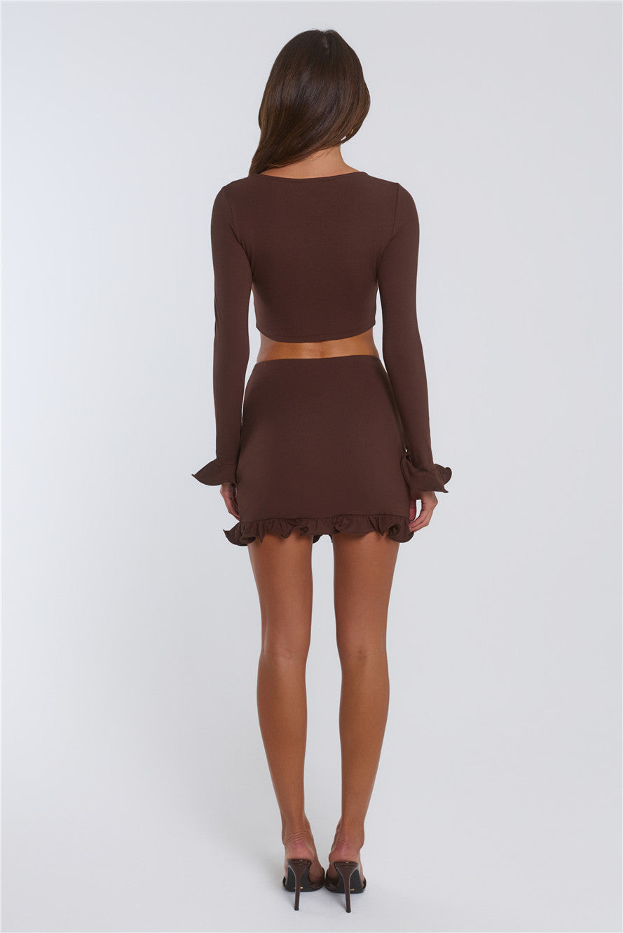 Summer Lush Mini Skirt Chocolate