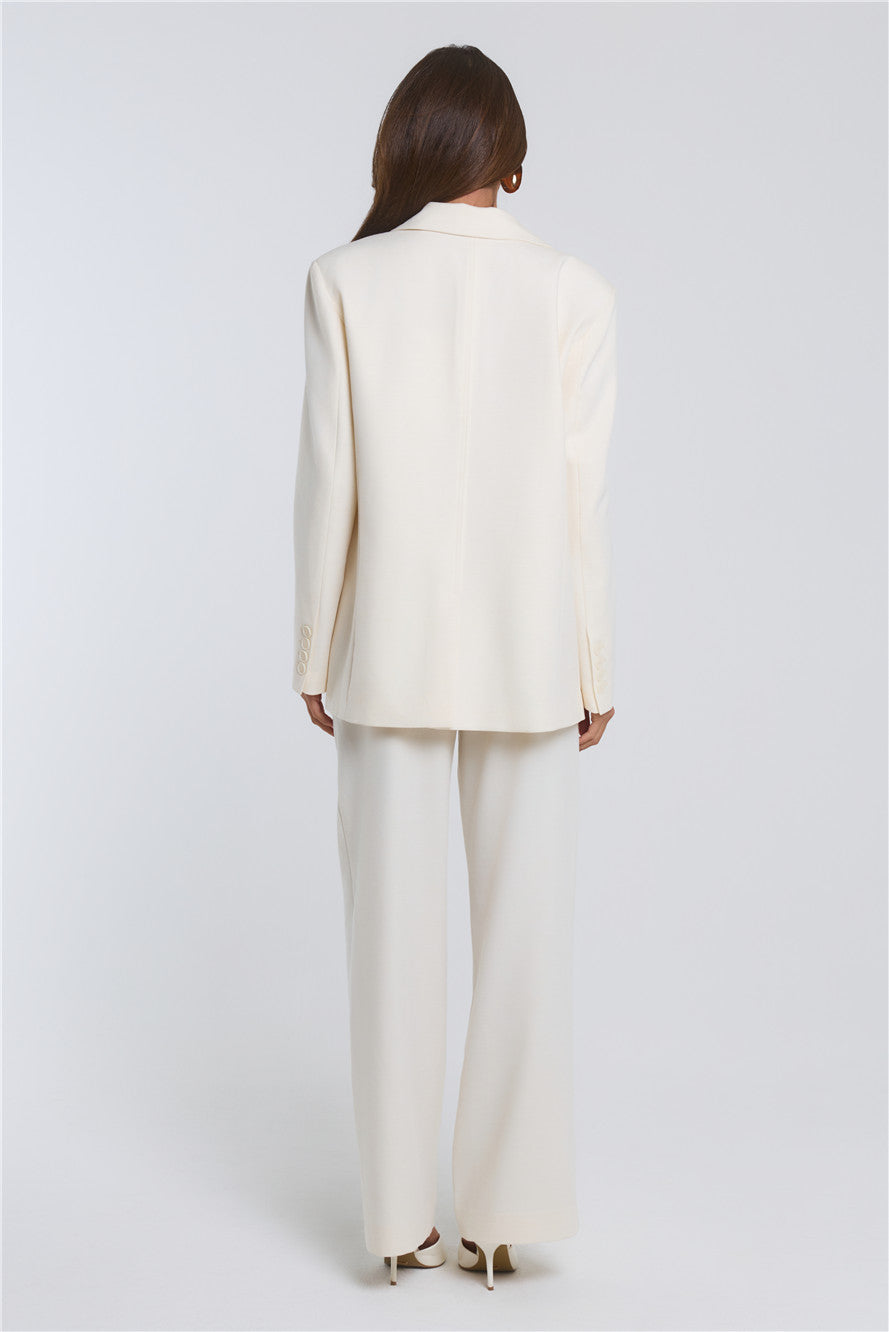Stylish Structure Tailored Pants Cream