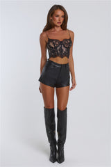 New Standard Lace Crop Top Black