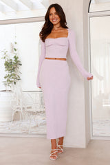 Warmth Of Sunshine Long Sleeve Crop Top Lilac