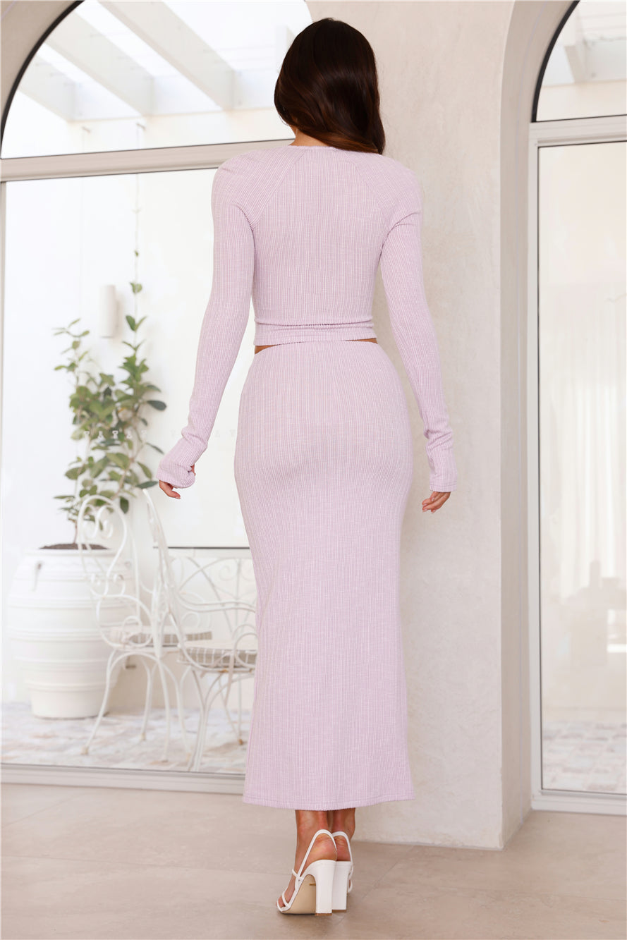 Warmth Of Sunshine Long Sleeve Crop Top Lilac
