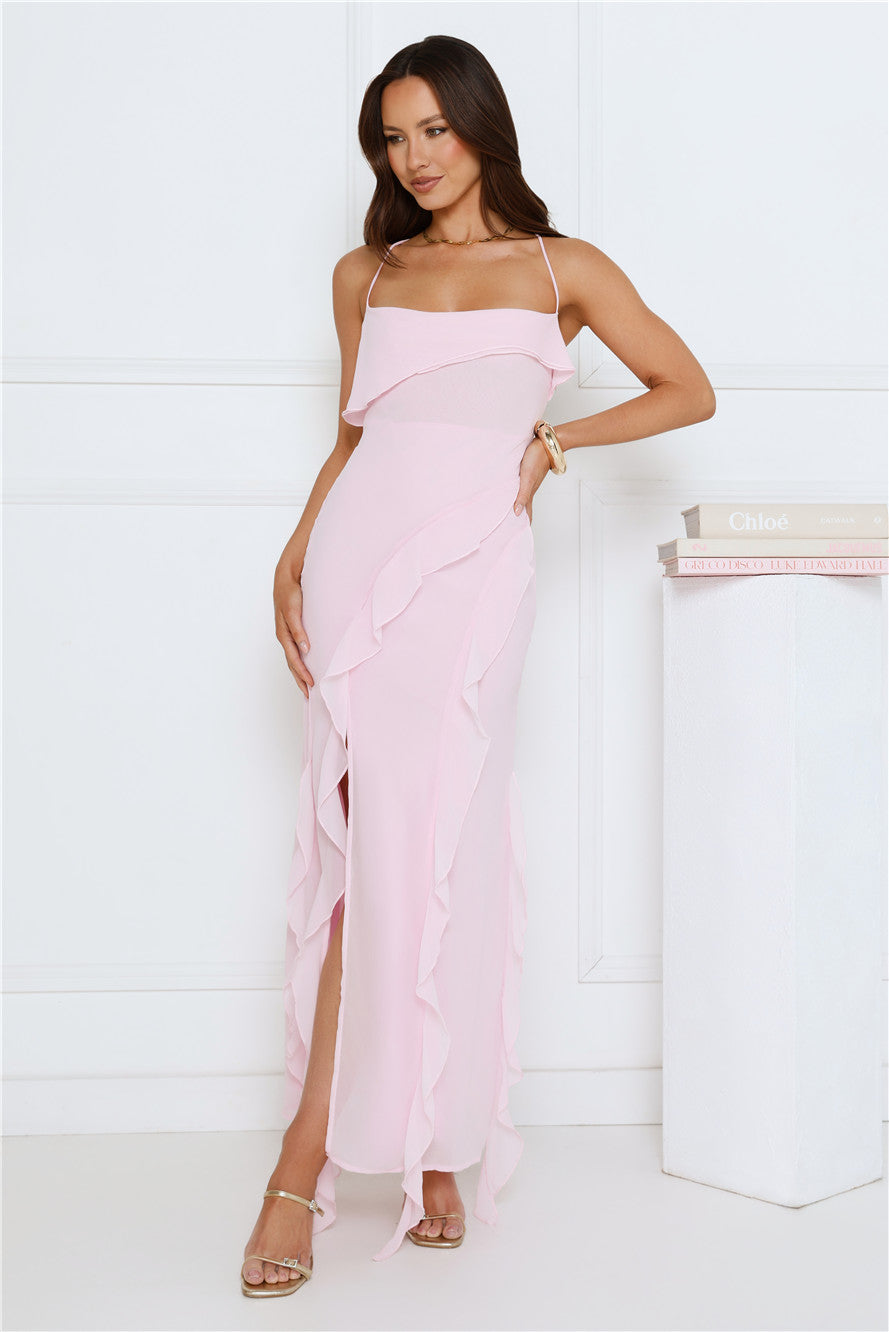 Station Of Luxe Midi Dress Pink