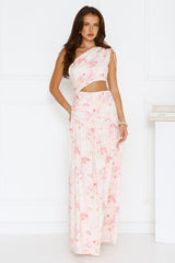 Summer Petals One Shoulder Maxi Dress Print