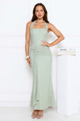 Kissed By Stars Halter Maxi Dress Green