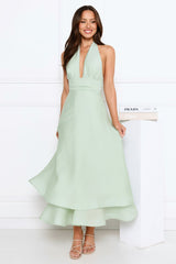 Opal Glow Halter Maxi Dress Green