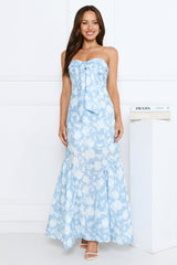 Night Trend Strapless Maxi Dress Blue