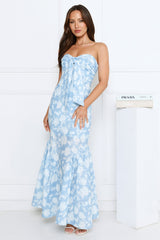Night Trend Strapless Maxi Dress Blue