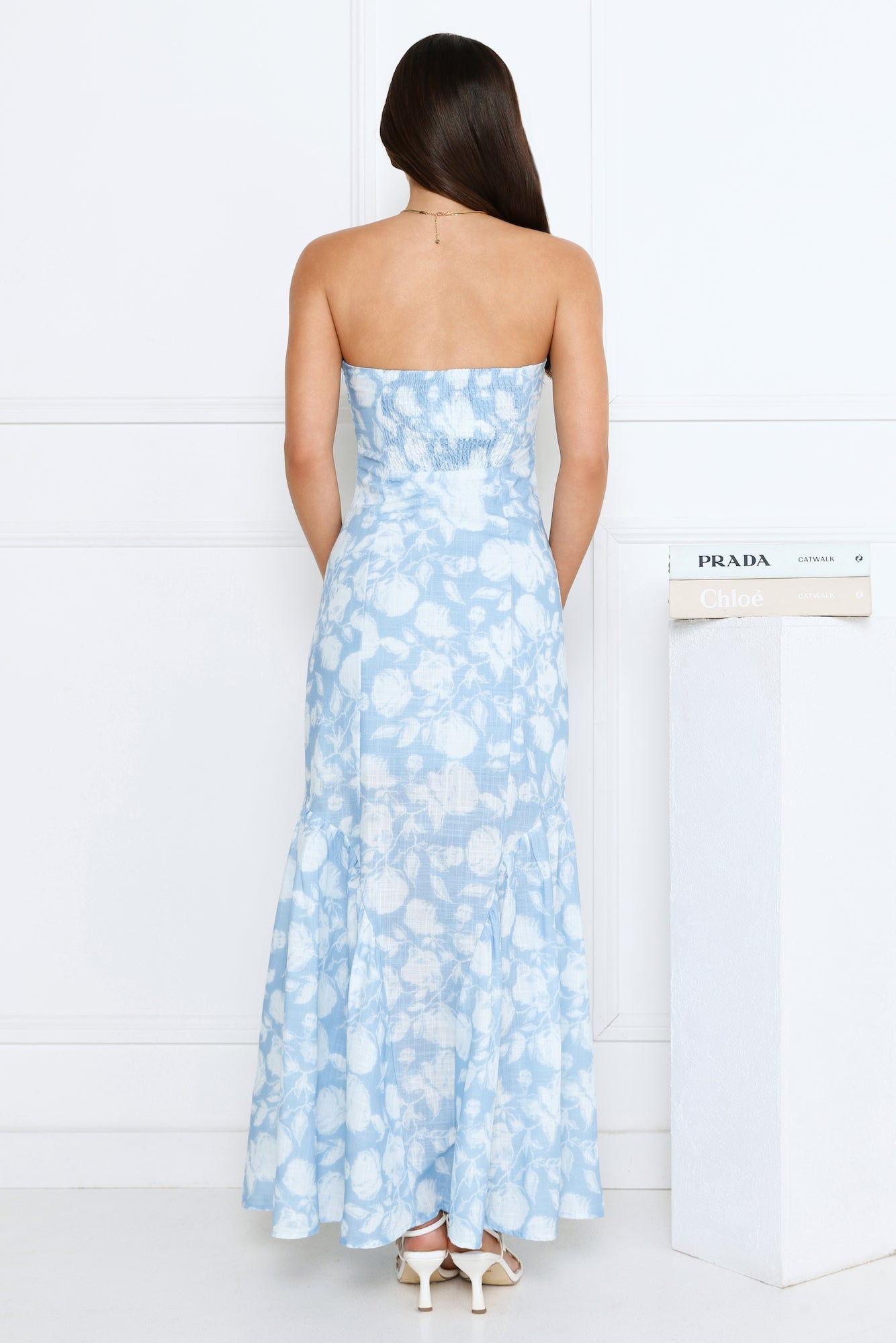Night Trend Strapless Maxi Dress Blue
