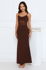Pretty Whimsy Maxi Dress Chocolate