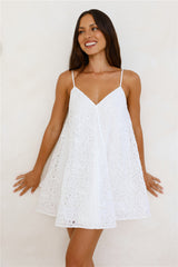 Rooftop Oasis Embroidered Cami Mini Dress White