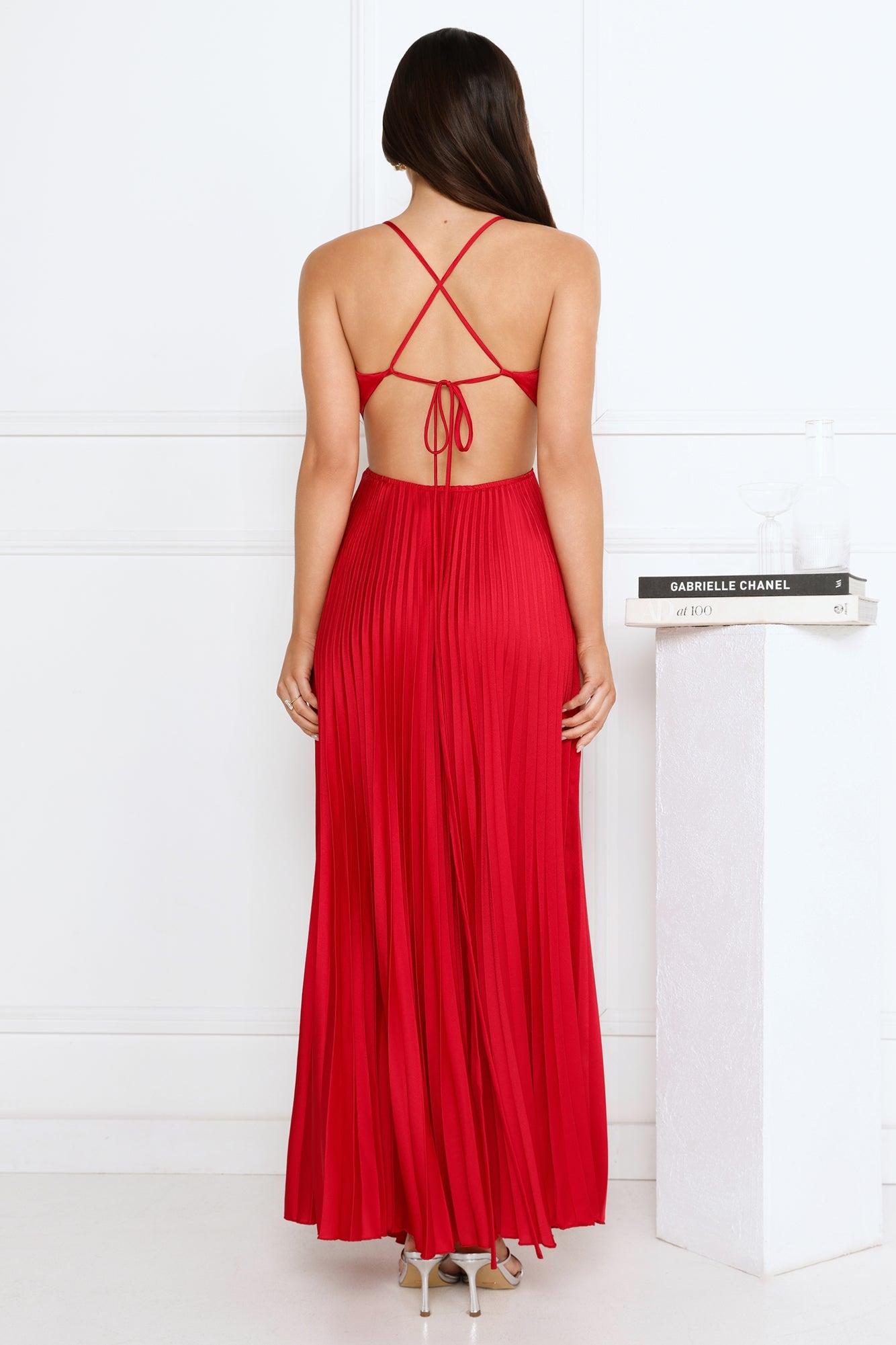In My Prime Satin Maxi Dress Red