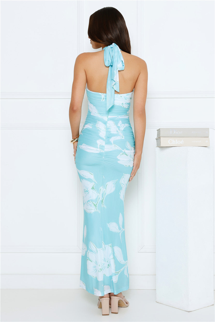 Firelight Strapless Maxi Dress Blue