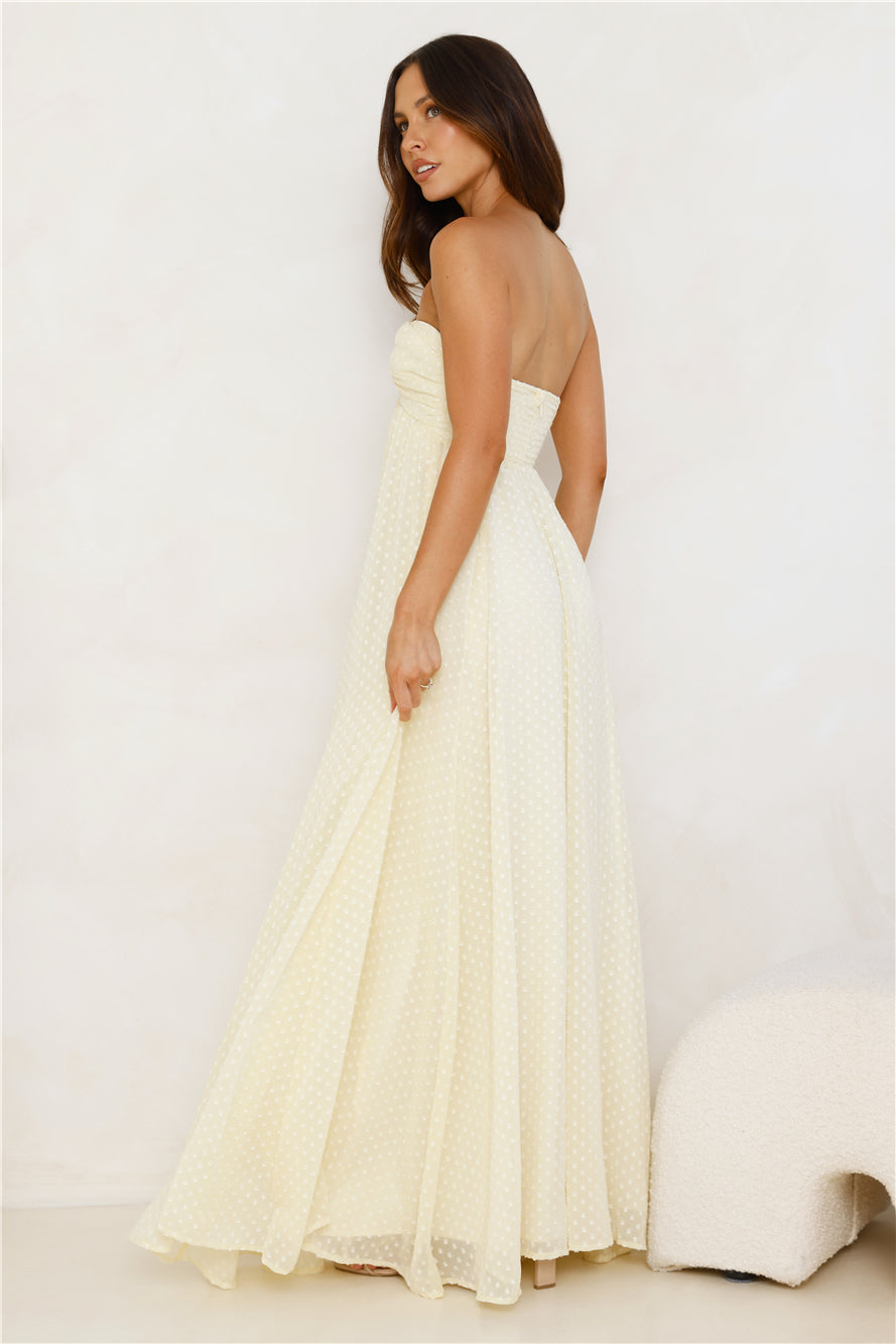 Secluded Grove Strapless Maxi Dress Yellow