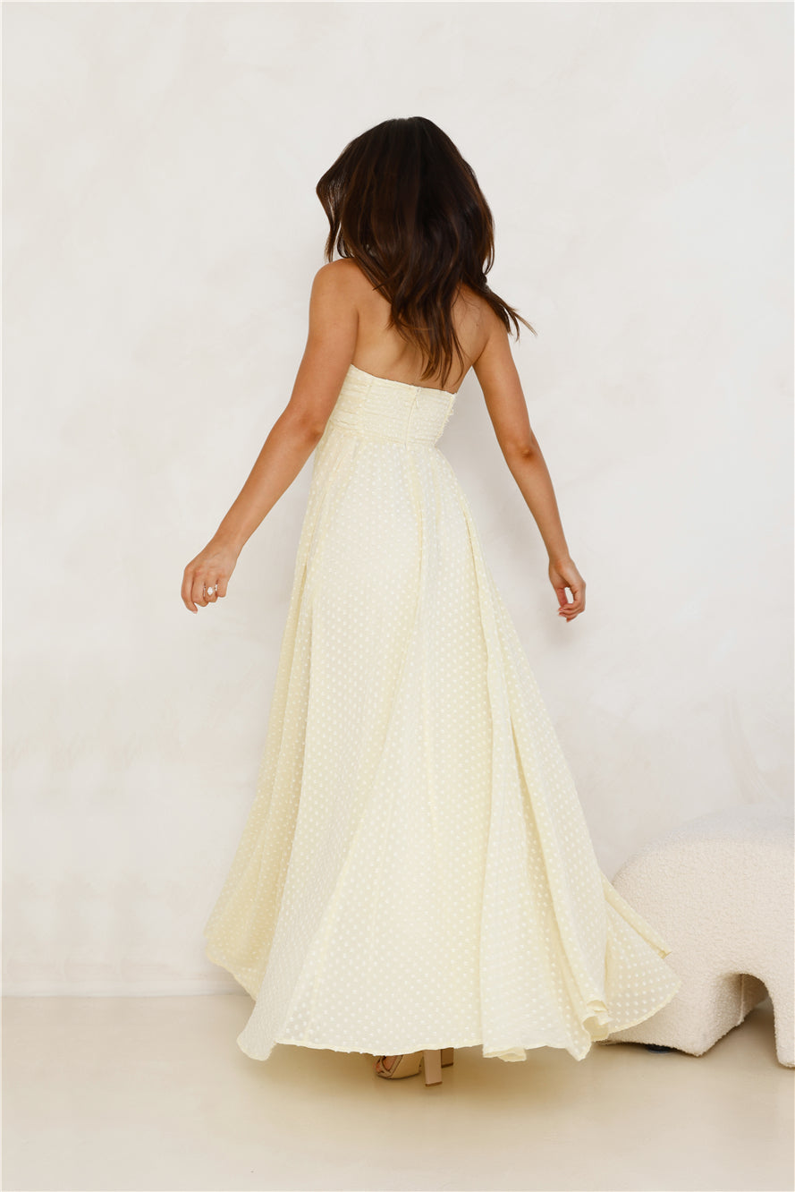 Secluded Grove Strapless Maxi Dress Yellow