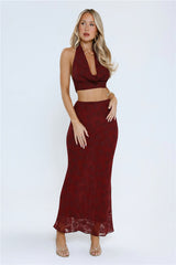 She's The Flame Halter Top Wine