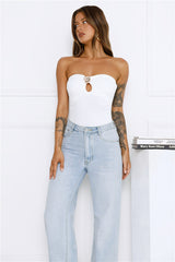 Sea Soundtrack Strapless Bodysuit White