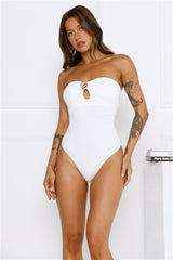 Sea Soundtrack Strapless Bodysuit White