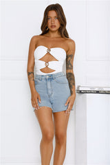 No Filter Strapless Bodysuit White