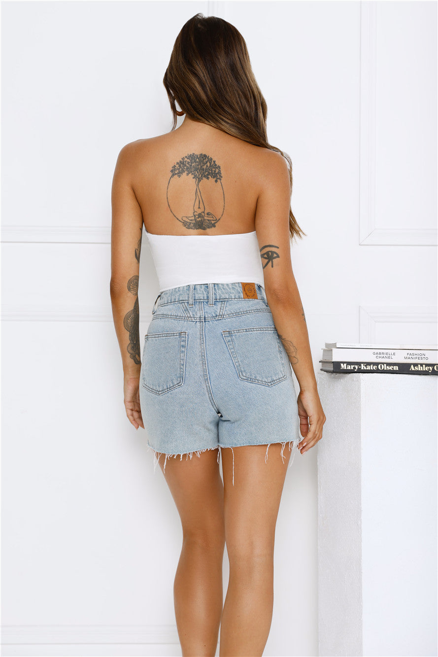 No Filter Strapless Bodysuit White