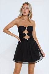 Sunset Solace Strapless Mini Dress Black