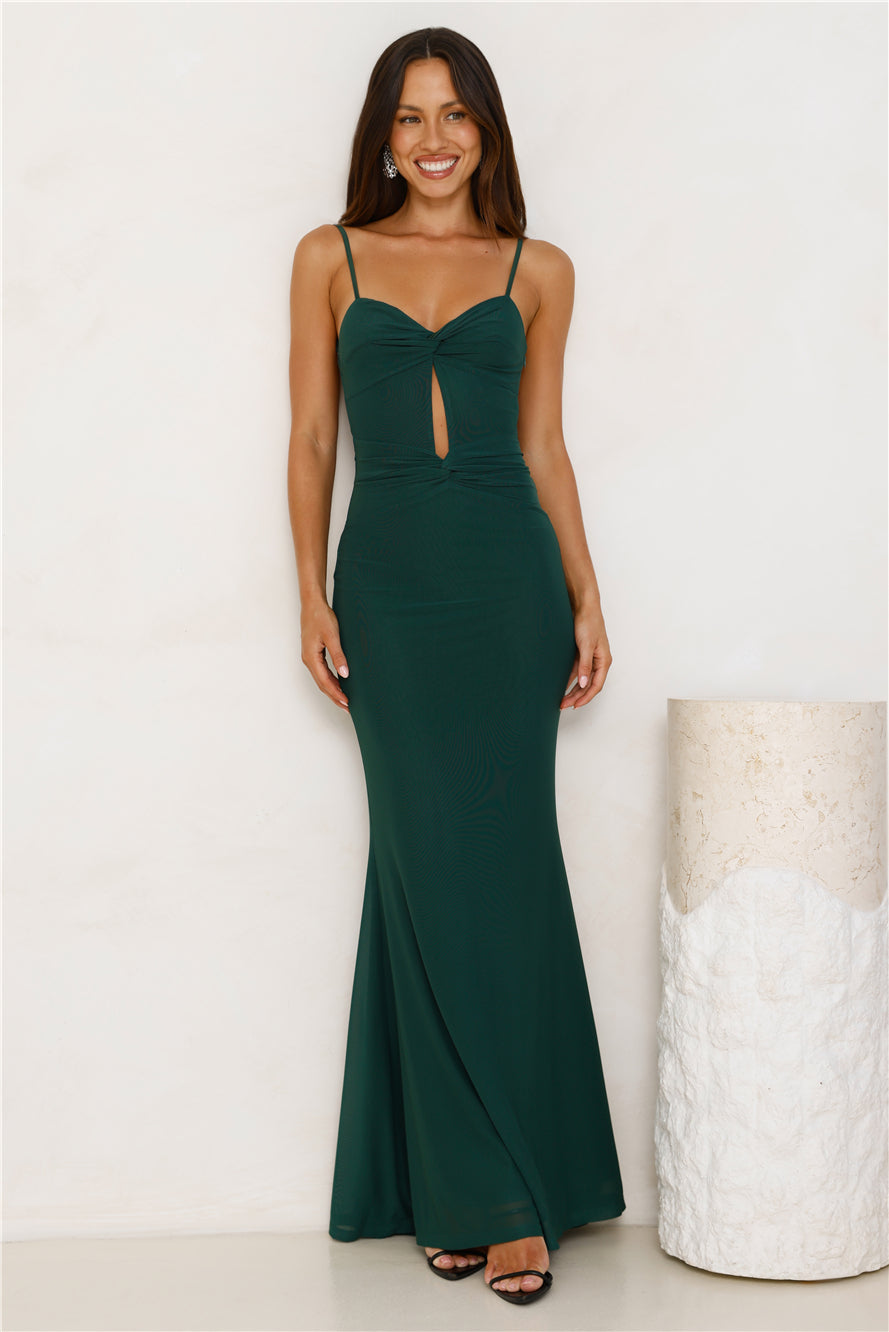 Demure Queen Maxi Dress Green